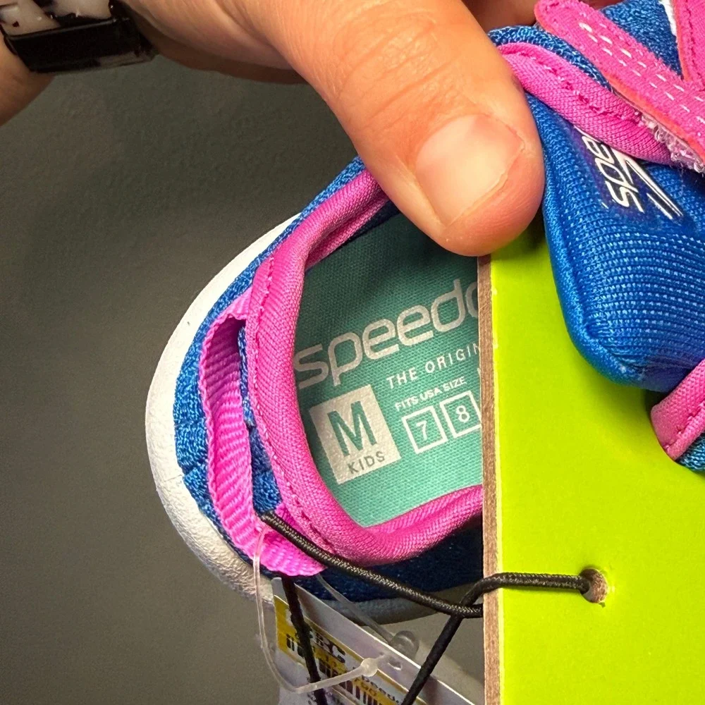Speedo Shore Explorer 2.0 Kids Water Shoes Teal Blue Pink Size M 7-8 NEW